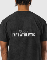 Stretch Nylon Emblem Vintage T-Shirt - Black