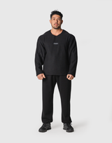 Thermal Loose Wappen Long T-Shirt - Black