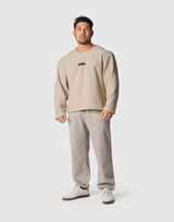 Thermal Loose Wappen Long T-Shirt - Beige