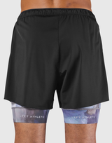 Layered Stretch Nylon Shorts - Blue
