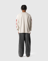 Fire Ý Graphic Long Sleeve T-Shirt - Ivory