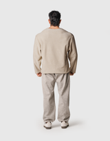Thermal Loose Wappen Long T-Shirt - Beige