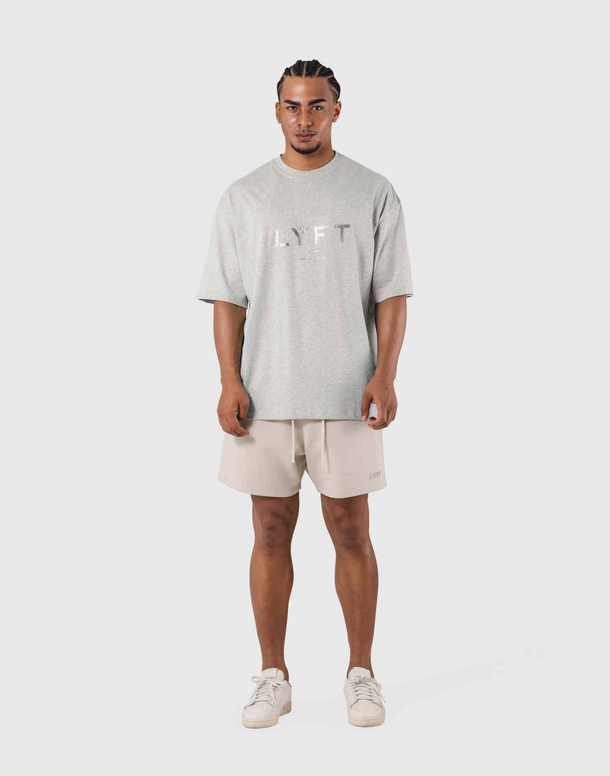 LÝFT Logo Big T-Shirt V.2 - Mix Beige
