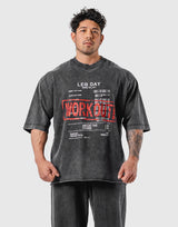 Leg Day Vintage Extra Big T-Shirt - Black
