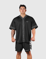 LÝFT Mesh Baseball Shirt - Black