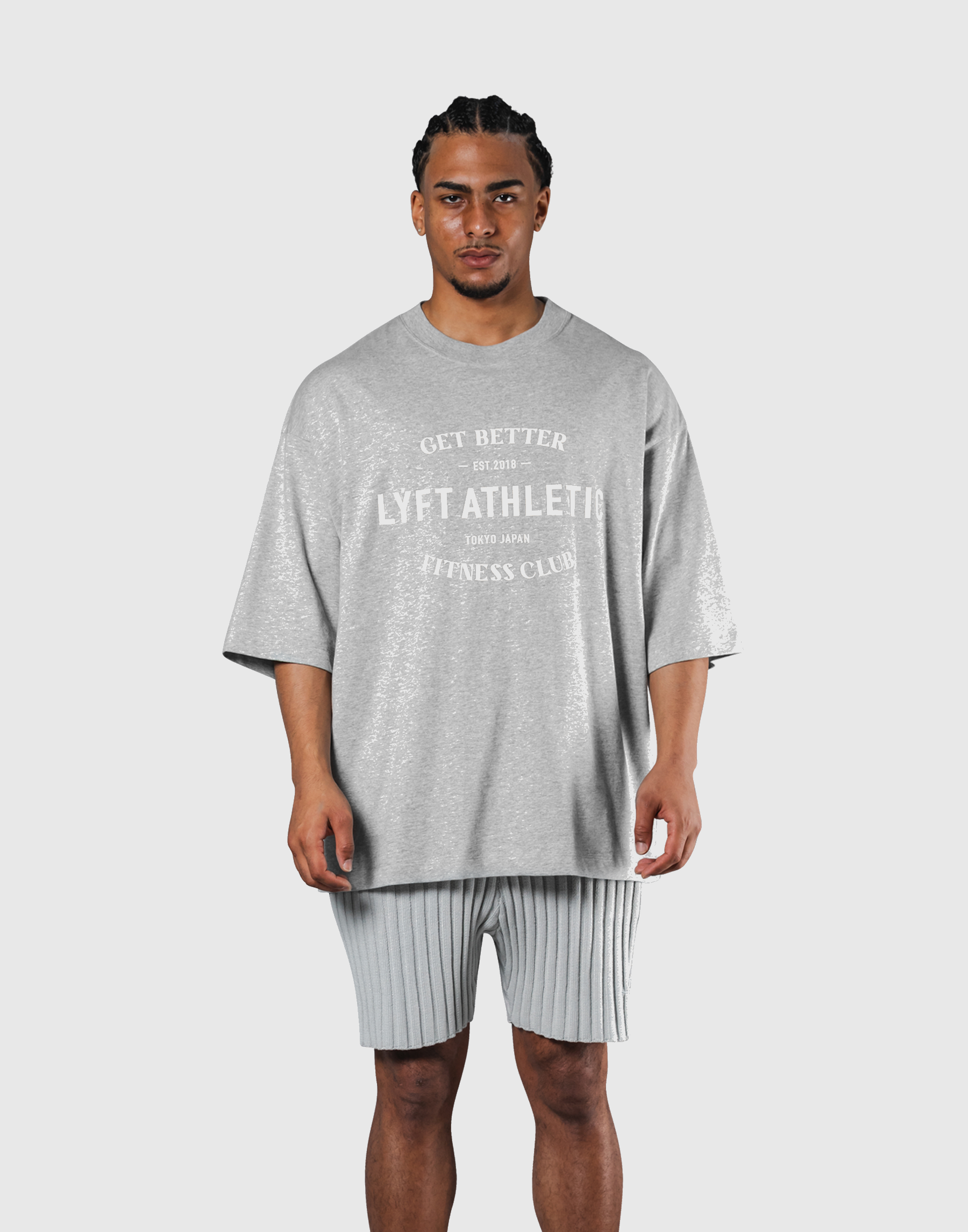 LÝFT Athletic Logo Extra Big T-Shirt - Grey