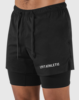 Layered Stretch Shorts - Black