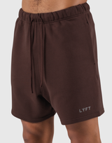 LÝFT Logo Sweat Shorts - Brown