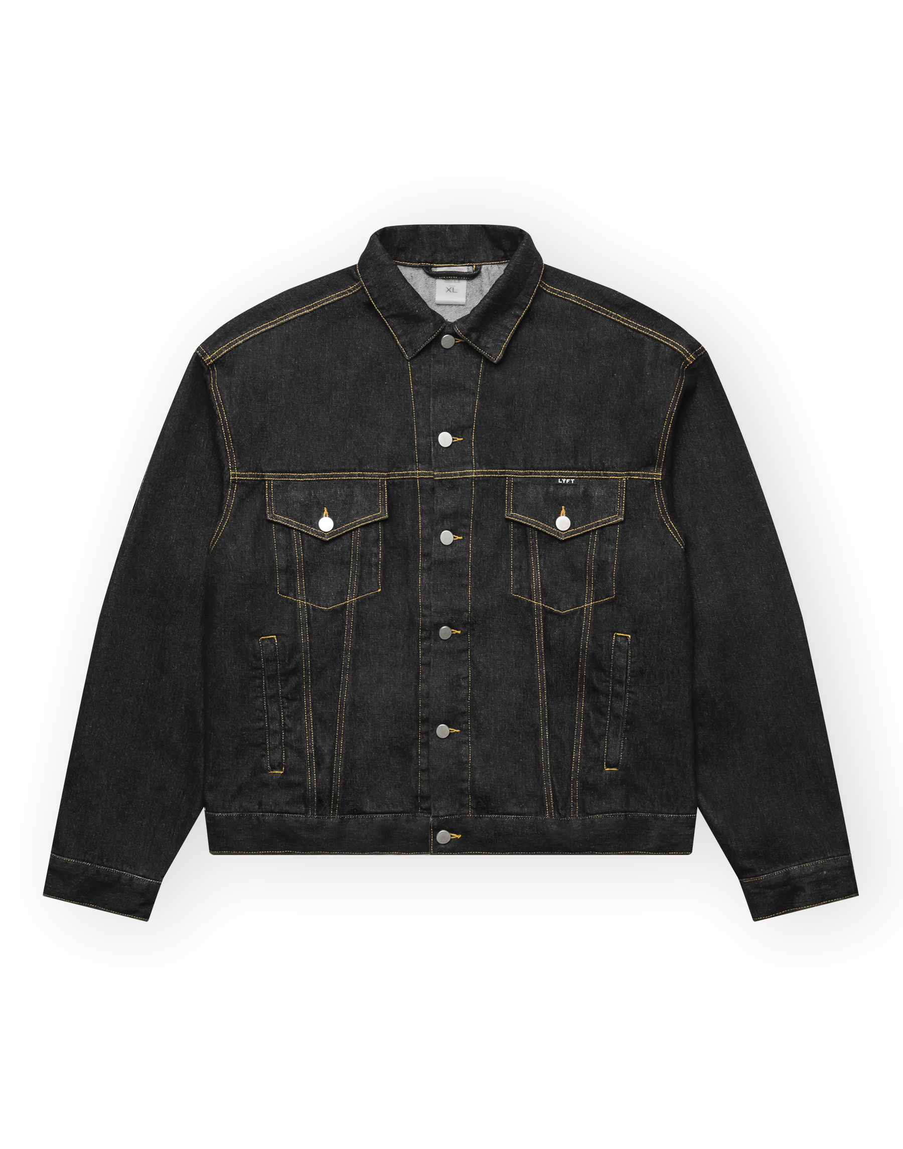 Back Emblem Denim Jacket - Black – LÝFT