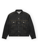 Back Emblem Denim Jacket - Black