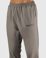 Calf Logo Stretch Slim Straight Pants - Beige