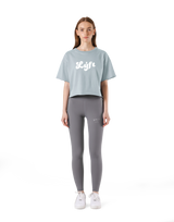 Old Logo Wide Cropped T-Shirt - L.Blue