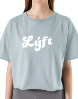 Old Logo Wide Cropped T-Shirt - L.Blue