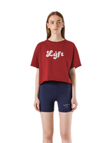 Old Logo Wide Cropped T-Shirt - Red