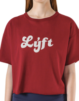 Old Logo Wide Cropped T-Shirt - Red