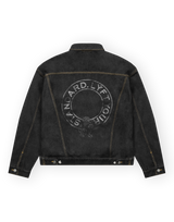 Back Emblem Denim Jacket - Black