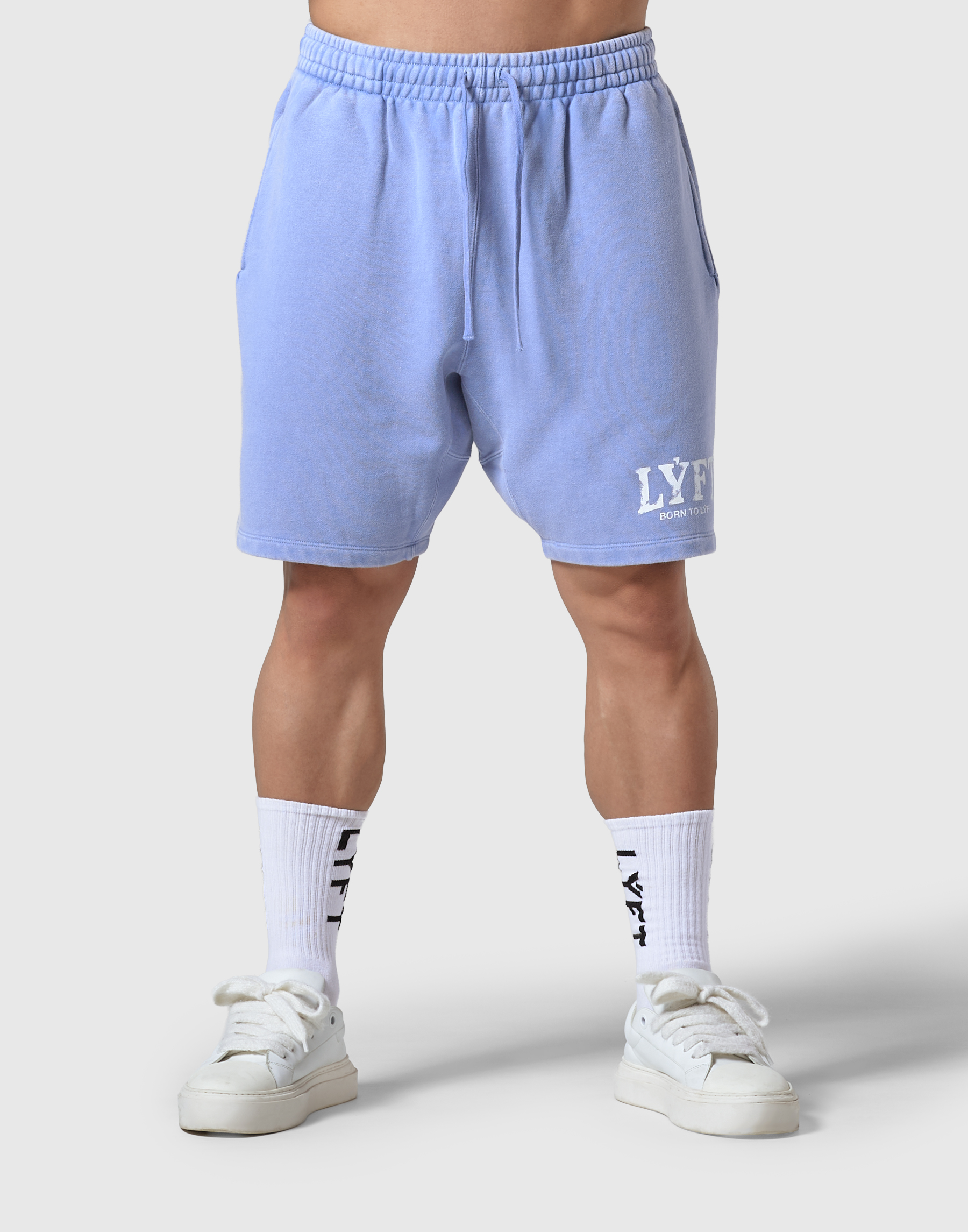 LÝFT Vintage Light Weight Sweat Shorts - Blue