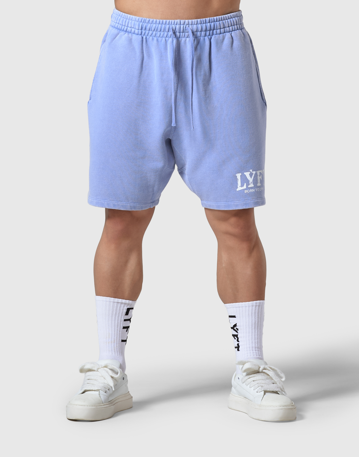 LÝFT Vintage Light Weight Sweat Shorts - Blue