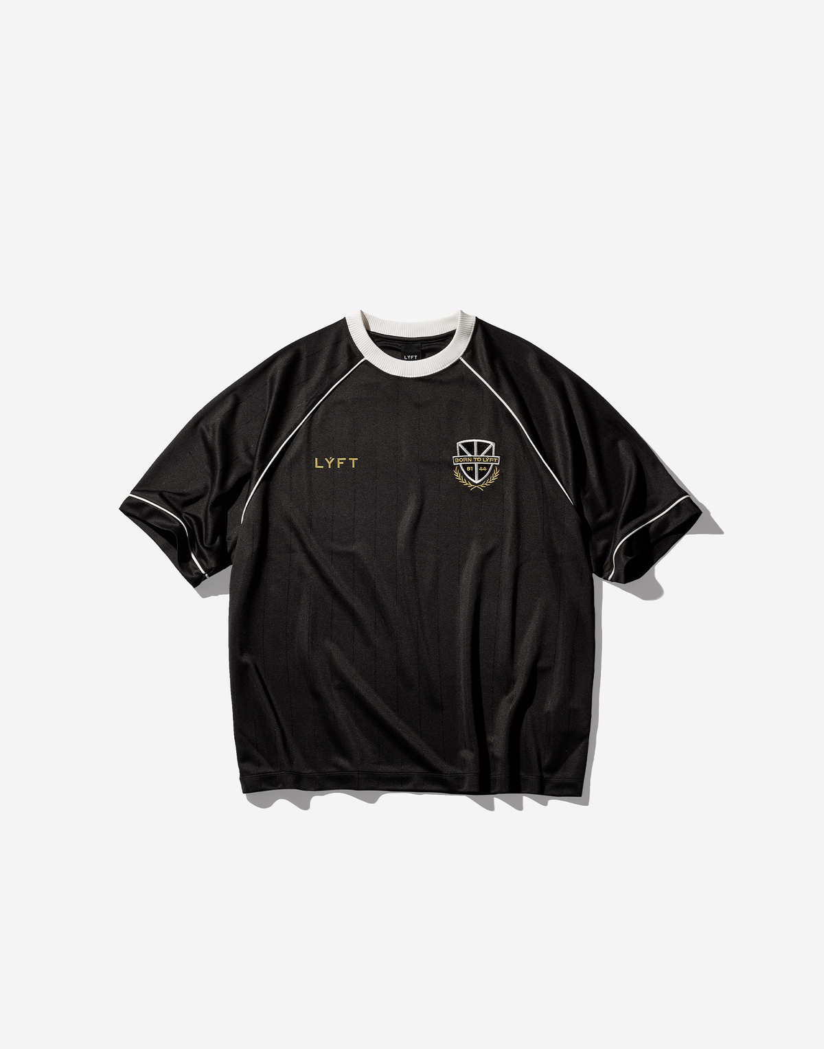 Pinstripe Emblem Big T-Shirt - Black