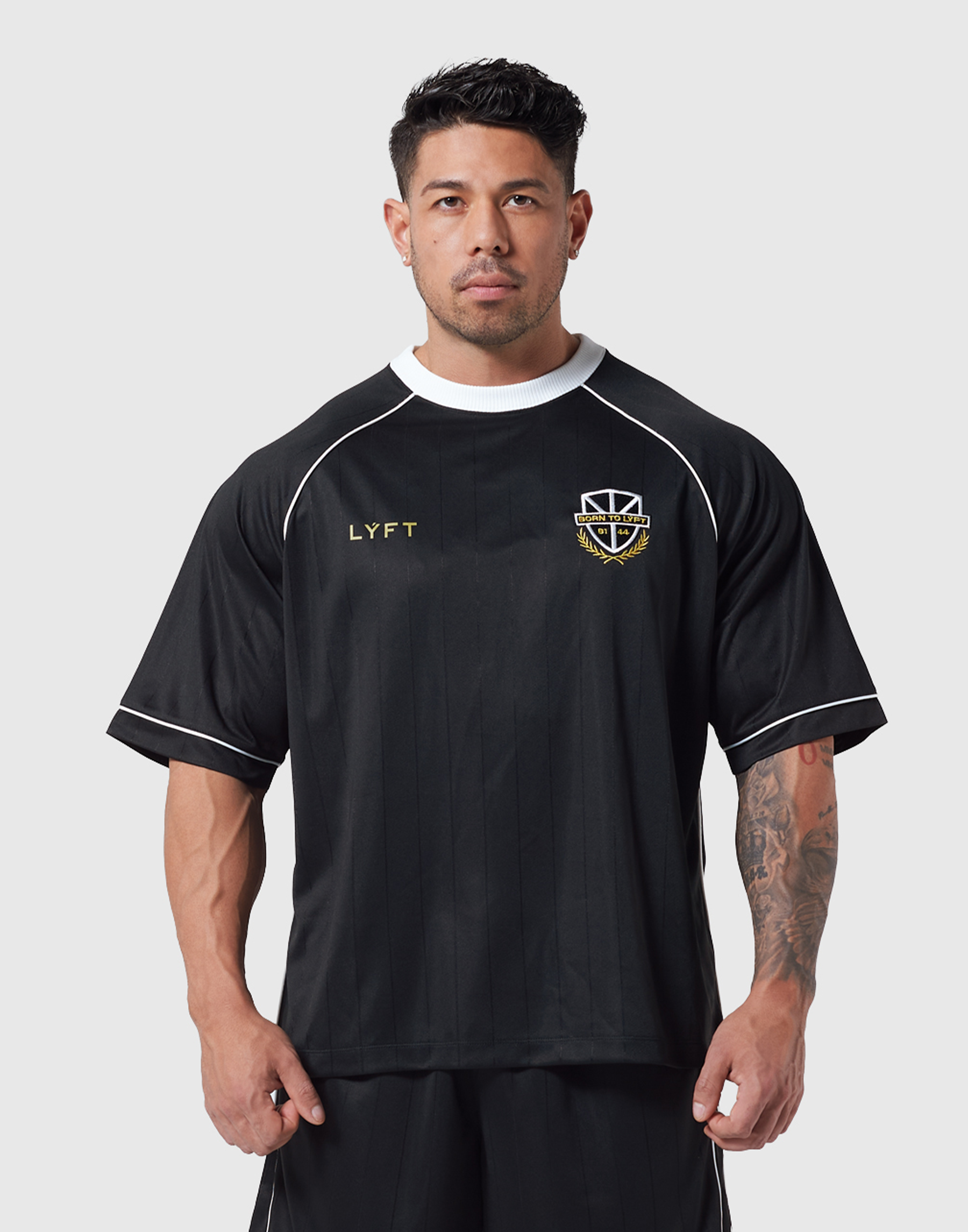 Pinstripe Emblem Big T-Shirt - Black – LÝFT