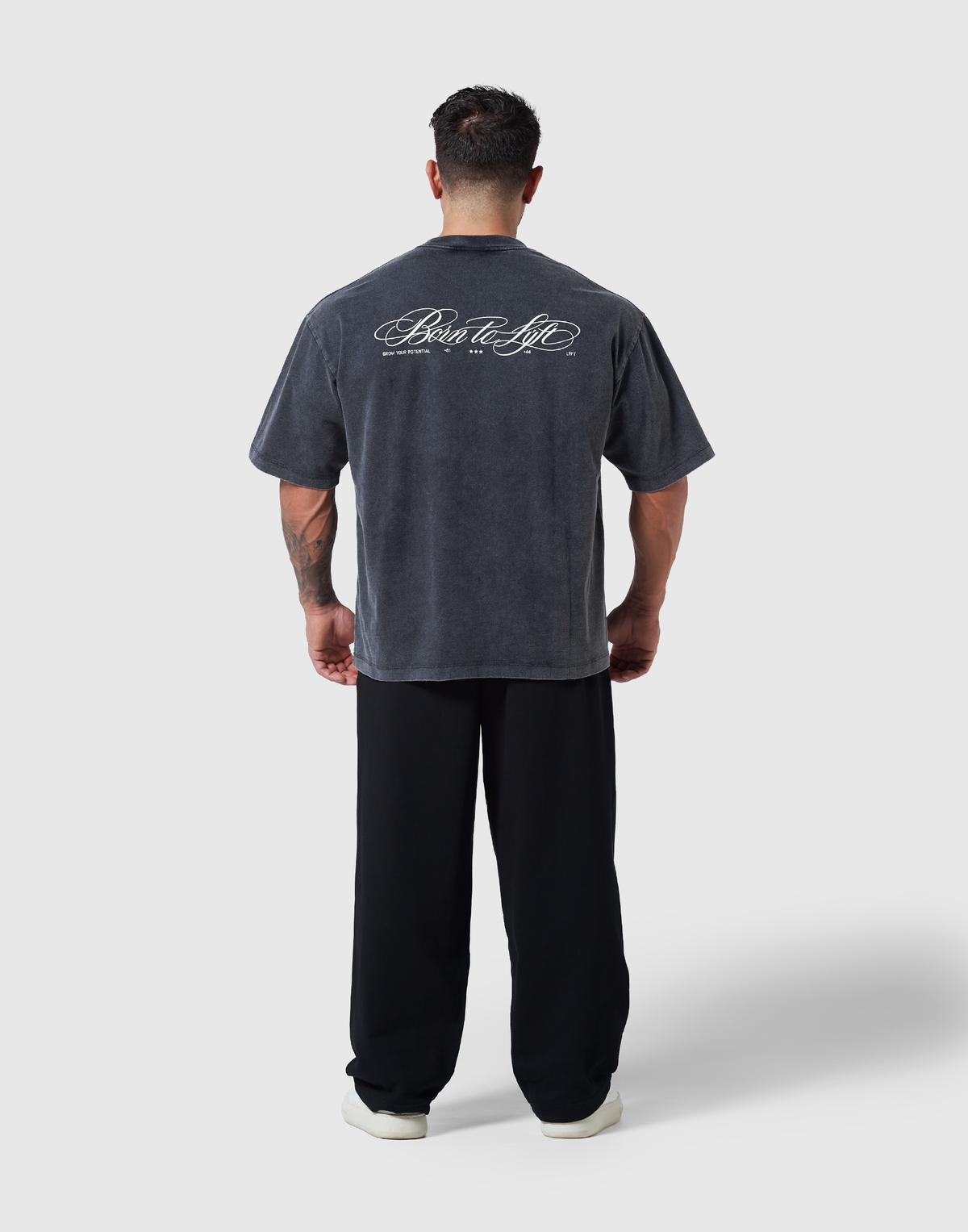 One Point Panther Vintage Big T-Shirt - Black