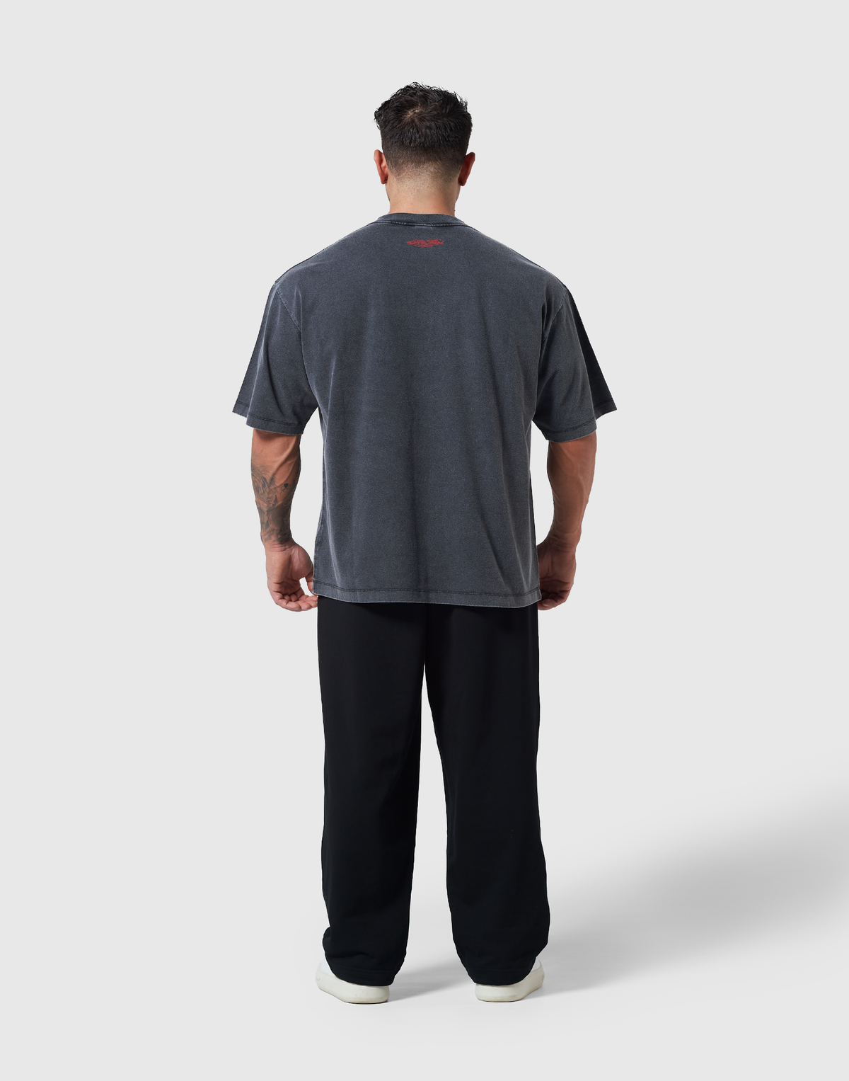 Doberman Graphic Vintage Big T-Shirt - Black