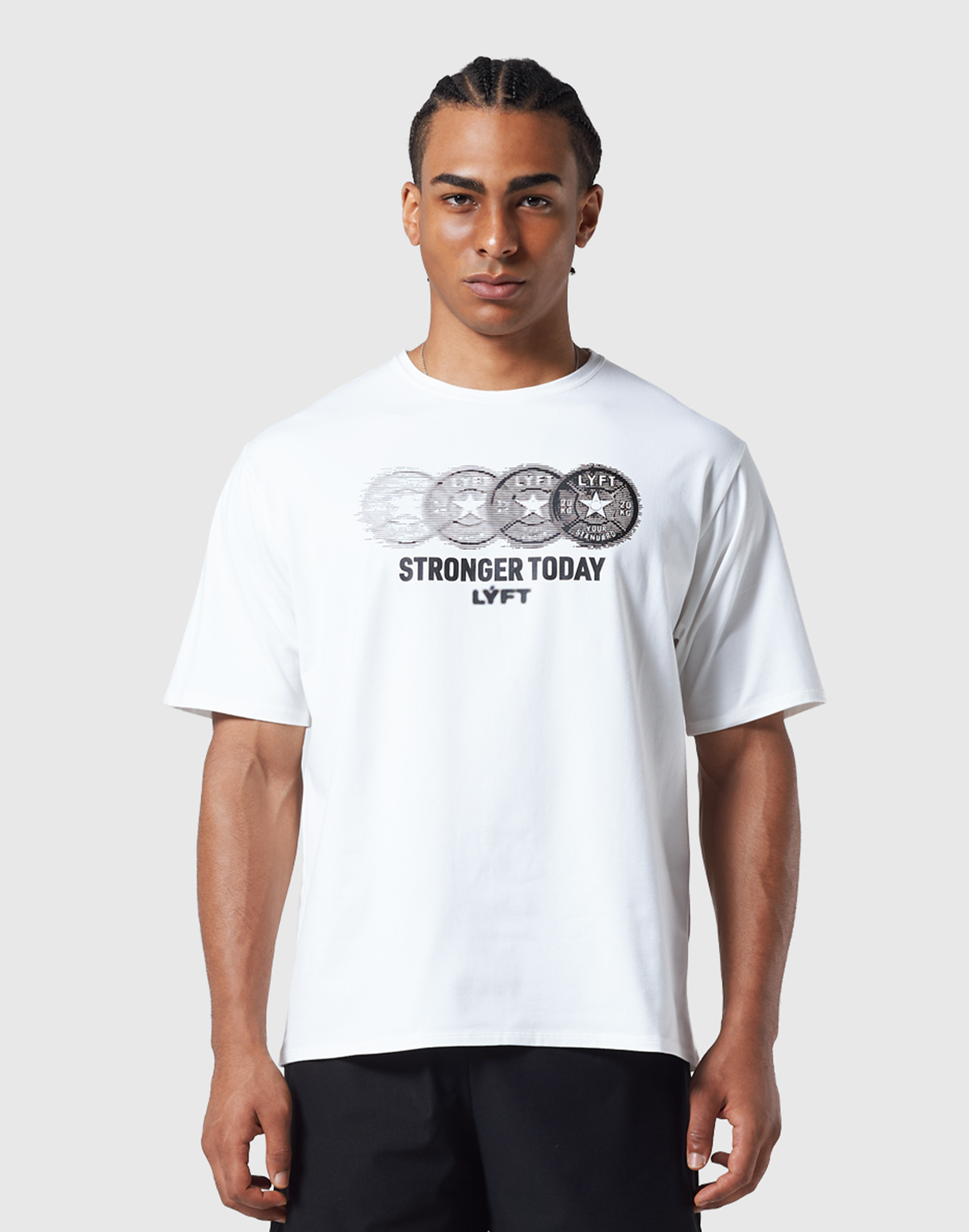 Extend Cotton Plate Star Graphic T-Shirt - White