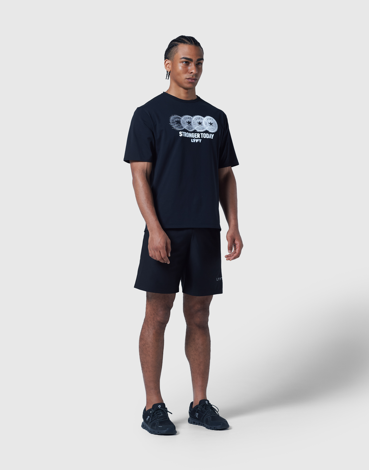Extend Cotton Plate Star Graphic T-Shirt - Black