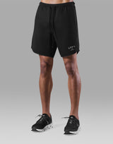 Stretch Seam Wide Shorts - Black