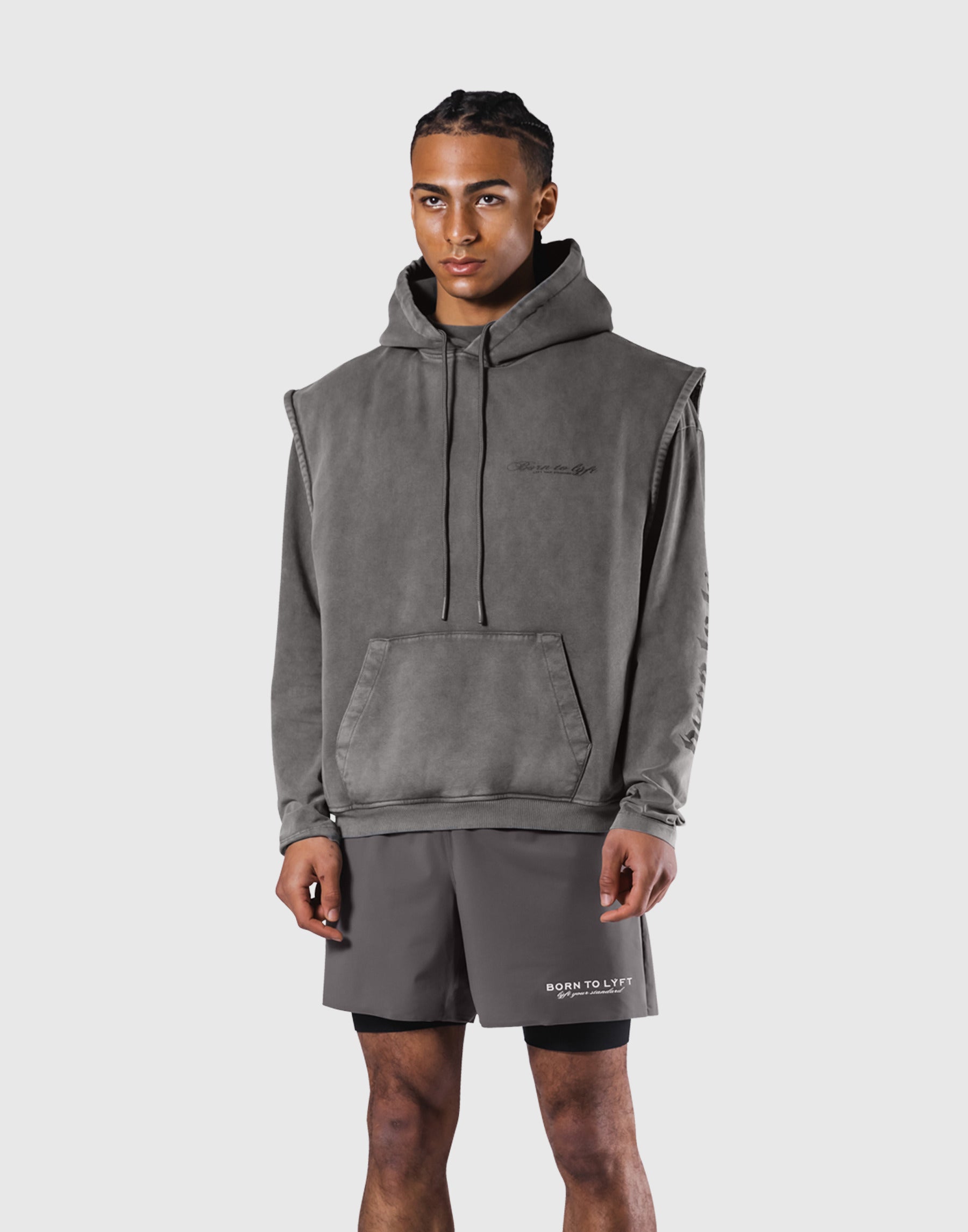 JP × UK Ring Vintage Armhole Hoodie - Grey – LÝFT