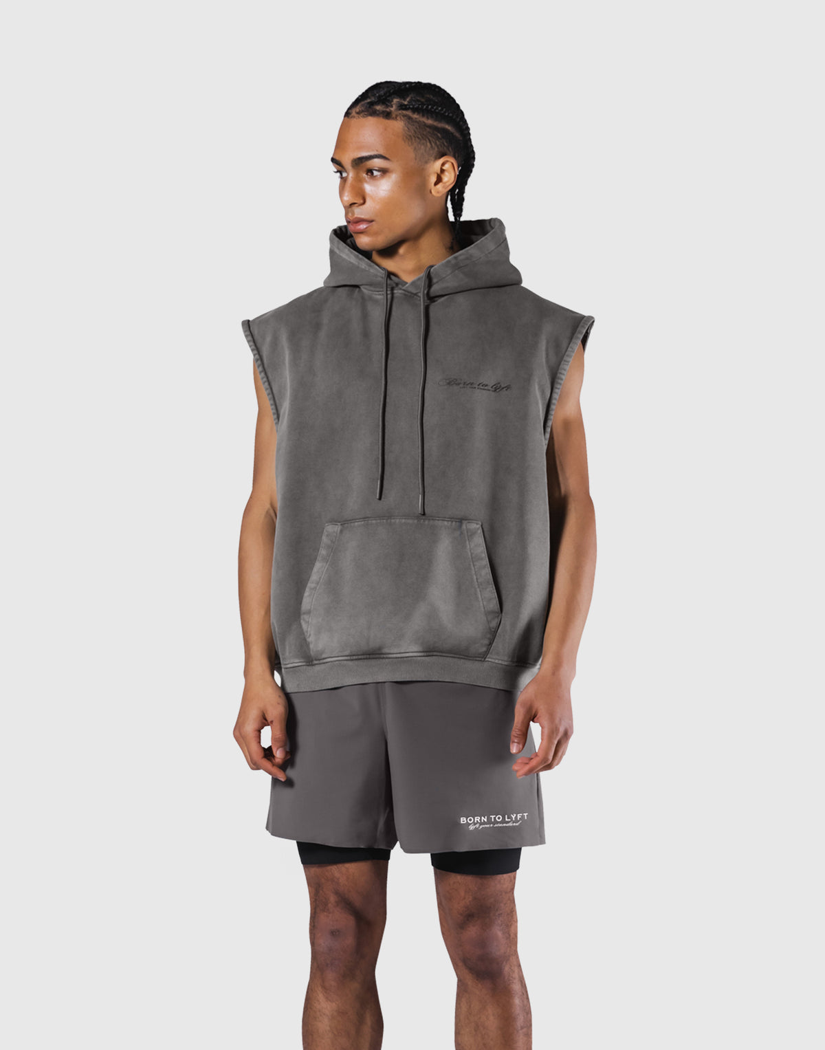 JP × UK Ring Vintage Armhole Hoodie - Grey