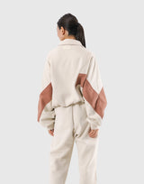 Loose Fit Zip Up Sweat Jacket 2 - Ivory