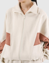 Loose Fit Zip Up Sweat Jacket 2 - Ivory