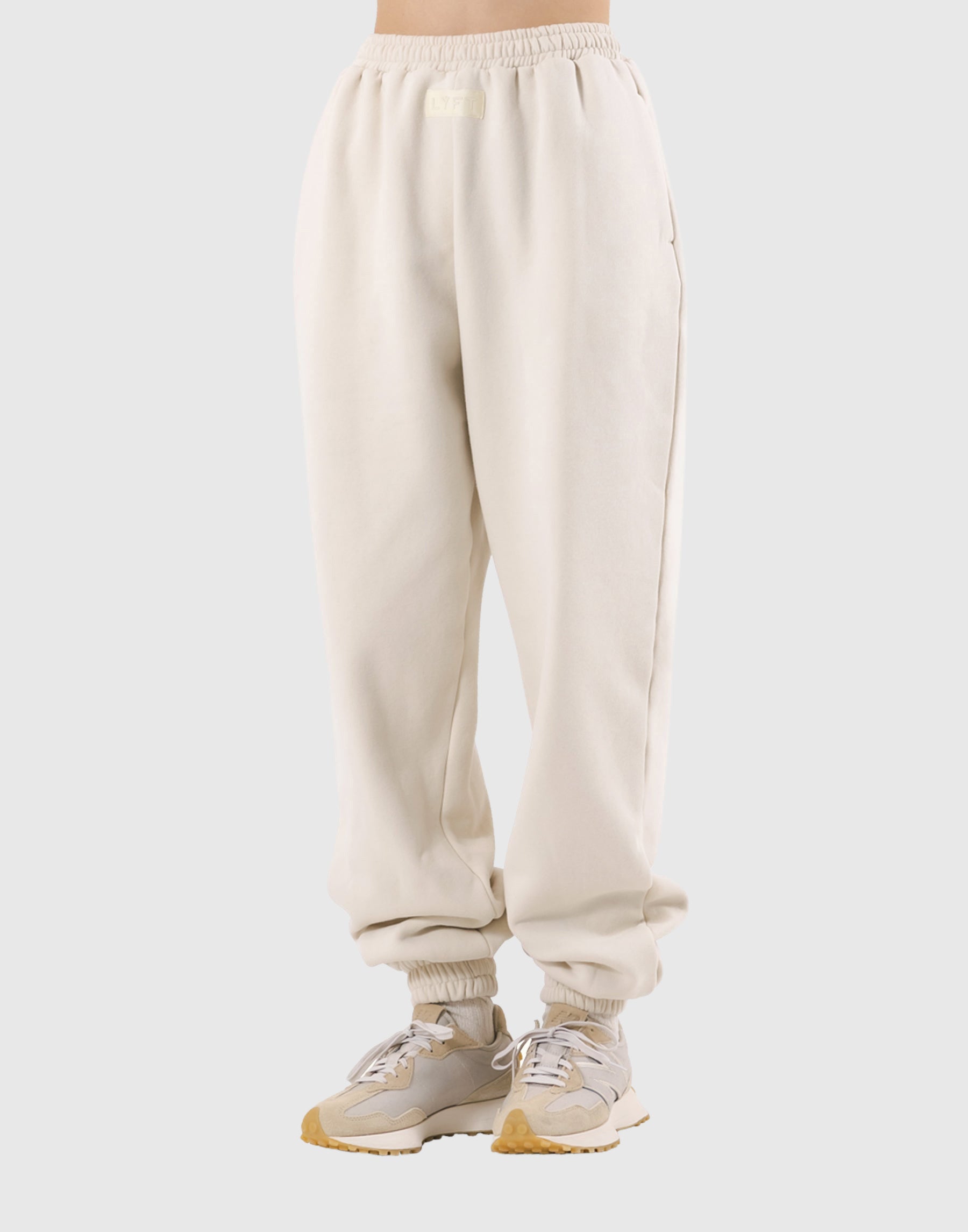 LÝFT Label Wide Sweat Pants - Ivory