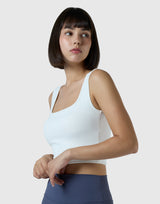 Square Neck Sports Bratop - White