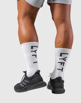 Calf LÝFT Logo Socks - White