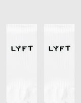 LÝFT Logo Standard Socks - White