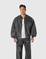 Vintage Sweat Bomber Jacket - Black