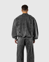 Vintage Sweat Bomber Jacket - Black
