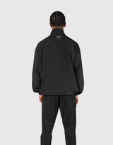 Basic Nylon Zip Up Jacket - Black