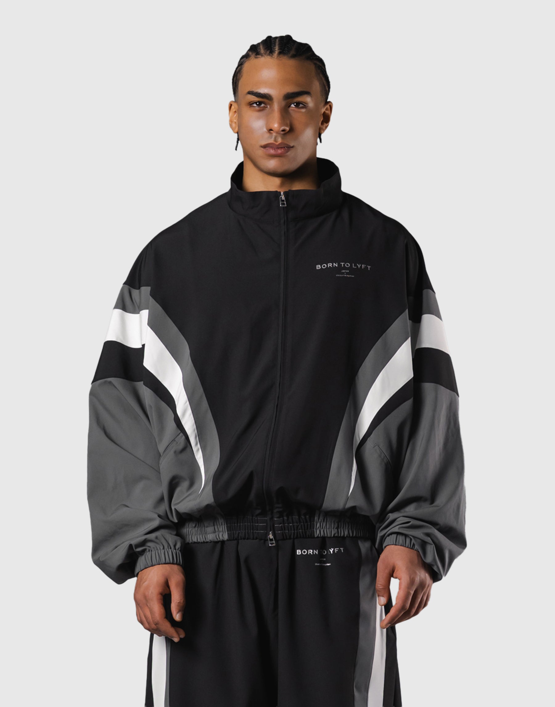 BORN TO lyft 限定ナイロンジャケット Mサイズ ブラック/ミント 2Line Oversize Track Jacket V.2 - Black – LÝFT