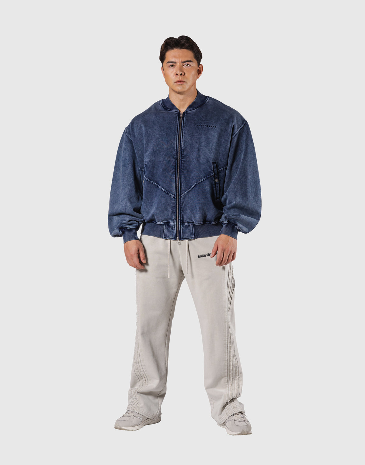 Vintage Sweat Bomber Jacket - Navy