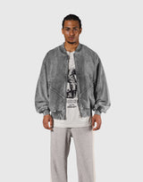Vintage Sweat Bomber Jacket - Grey