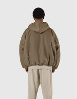 Oversize Hooded Puffer Jacket - Beige