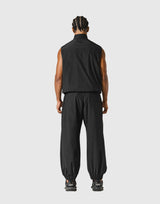 Nylon Zip Up Vest - Black