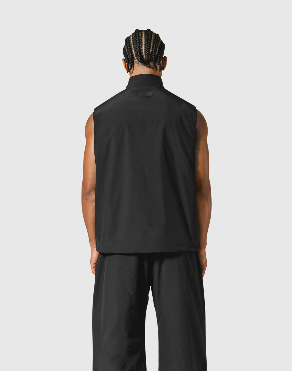 Nylon Zip Up Vest - Black