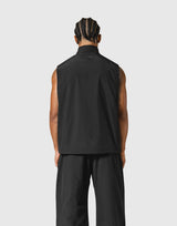 Nylon Zip Up Vest - Black