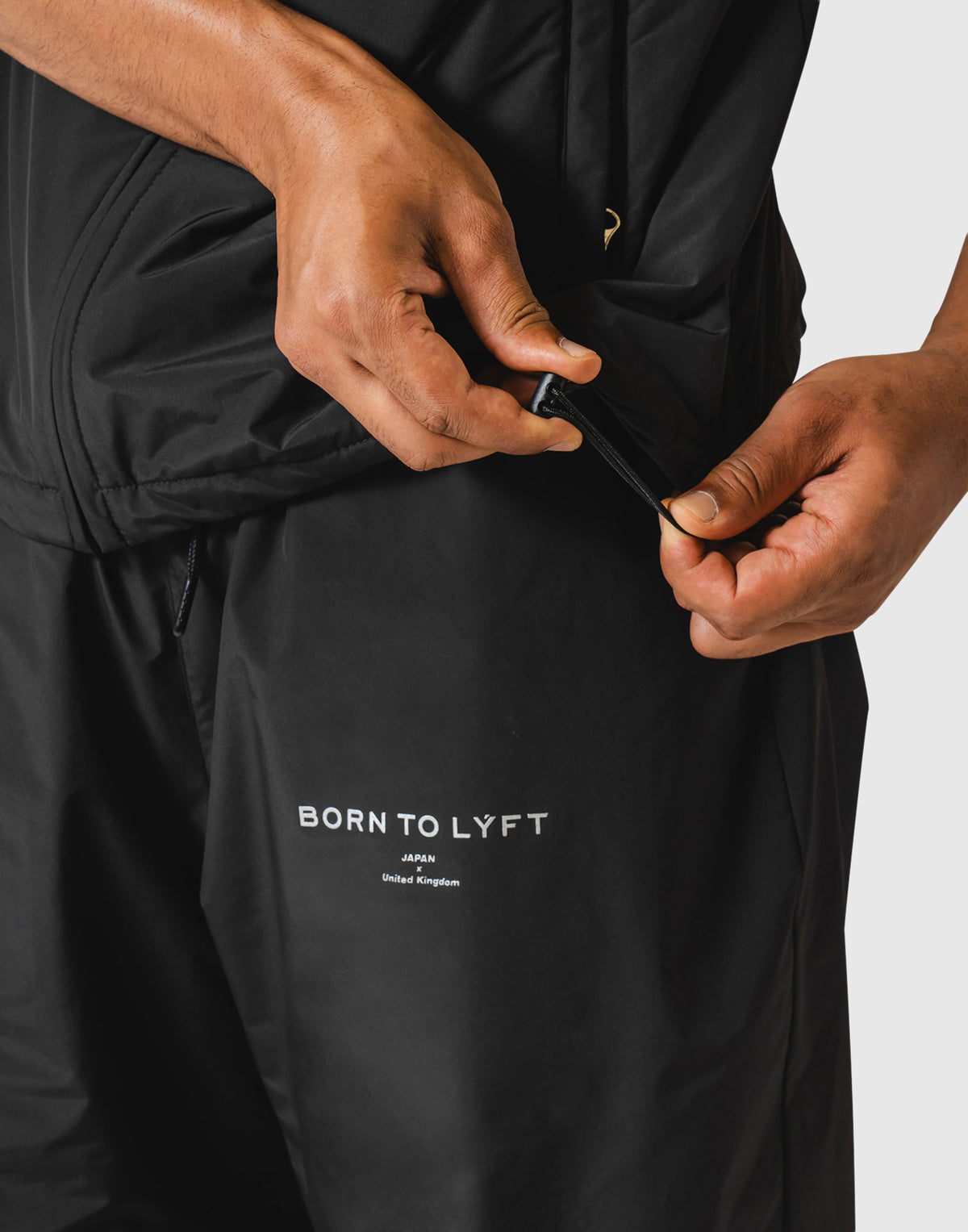 Nylon Zip Up Vest - Black