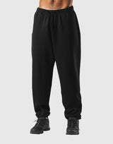 Relax Fit Loose Sweat Pants - Black