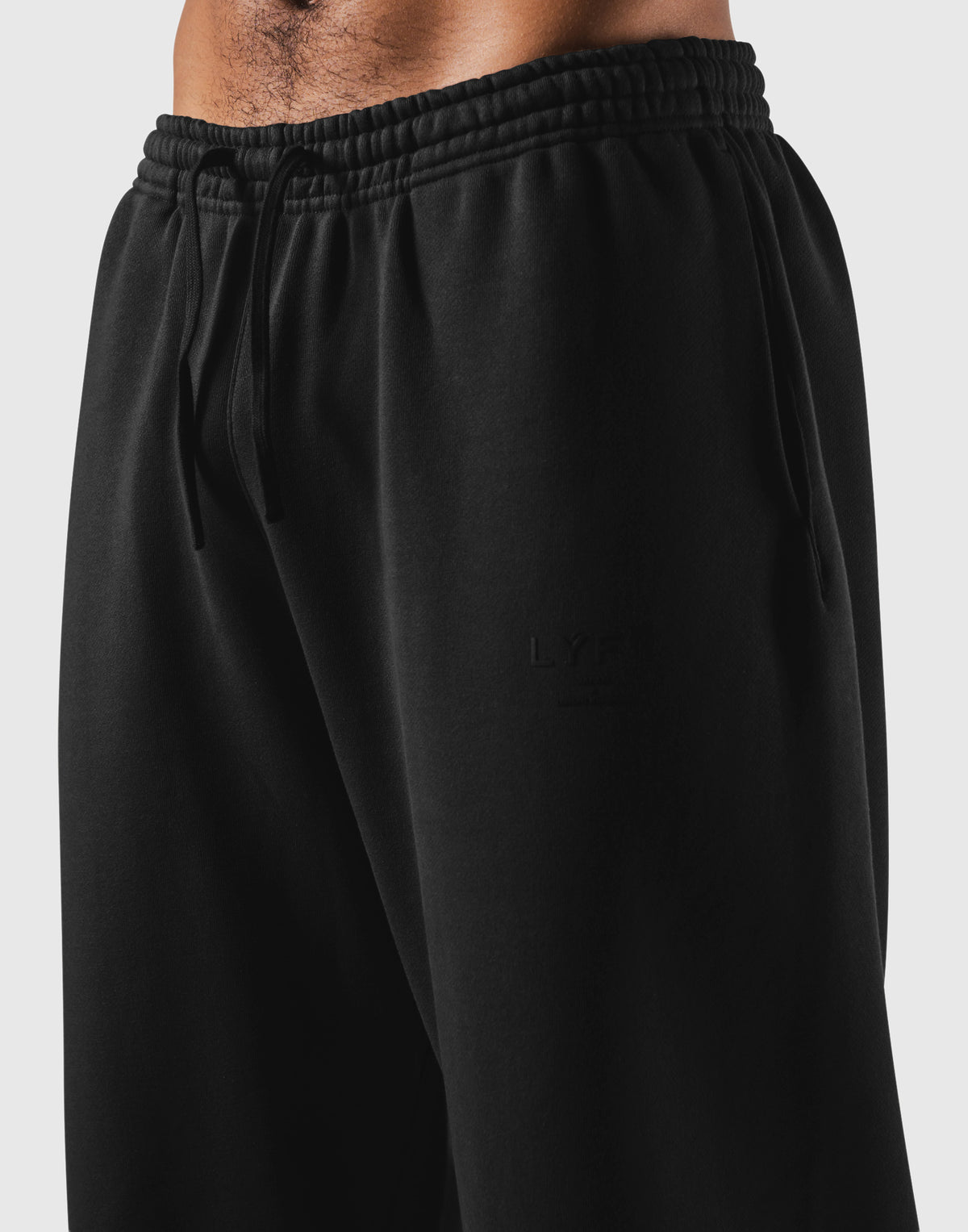 Relax Fit Loose Sweat Pants - Black